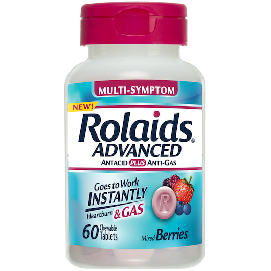 Rolaids Advanced Mixed Berry Tablets-60 Count-3/Box-8/Case