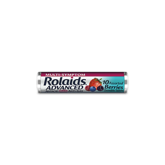 Rolaids Advanced Multi Sympton Assorted Berries-10 Count-12/Box-24/Case