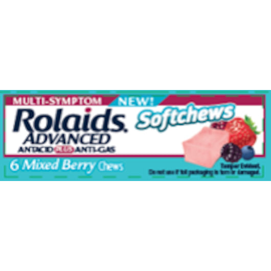 Rolaids Advanced Mixed Berry Soft Chews-6 Count-4/Box-6/Case