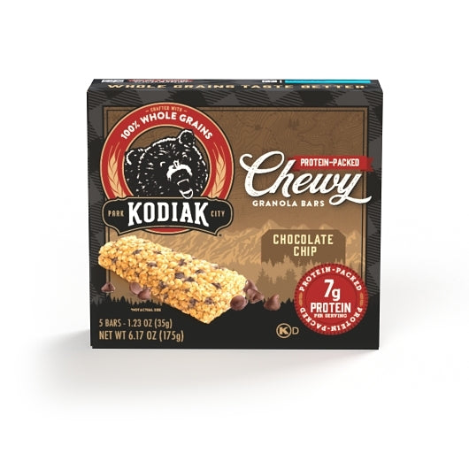 Kodiak Cakes Chocolate Chip Chewy Bars-1.23 oz.-5/Box-12/Case