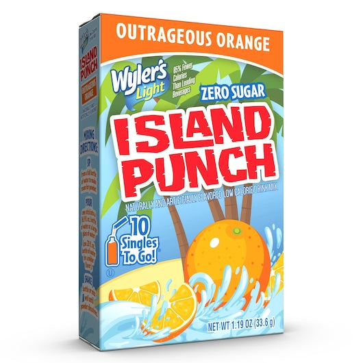 Wylers Light Light Island Punch Outrageous Orange-10 Count-12/Case
