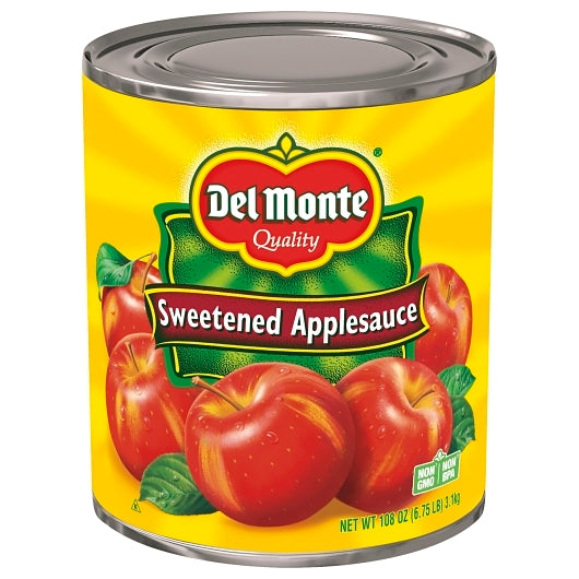Del Monte Sweetened Applesauce Can-108 oz.-6/Case