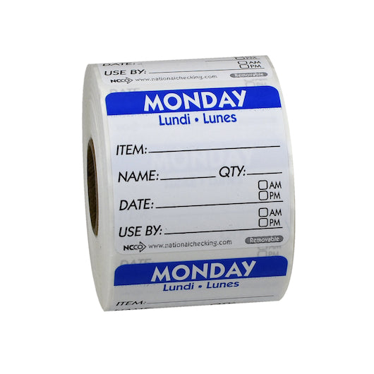 Ncco Removable Labels Monday-500 Each-1/Case