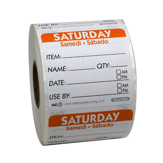 Ncco Removable Labels Saturday 2"X2"-500 Each-1/Case