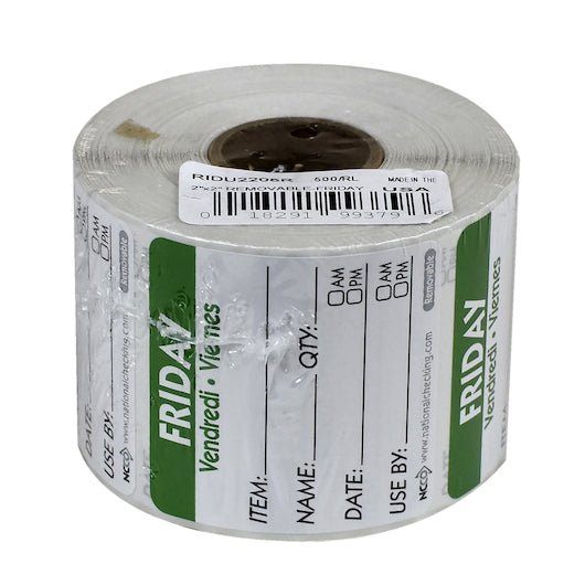Ncco Removable Labels Friday 2"X2"-500 Each-1/Case