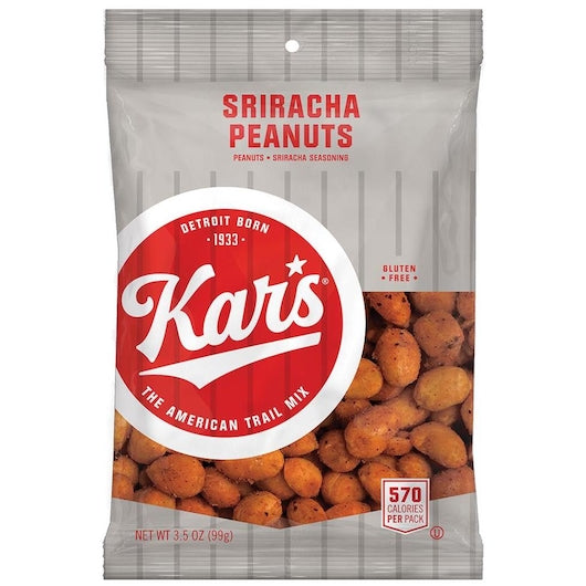 Second Nature Kar's Sriracha Peanuts-3.5 oz.-42/Case
