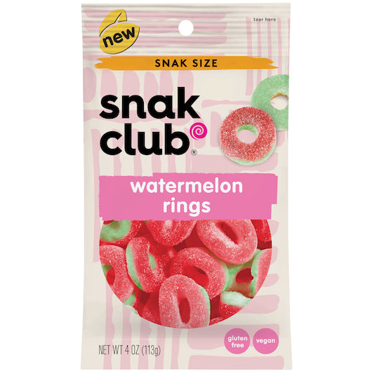 Snak Club Watermelon Gummy Rings-4 oz.-12/Case