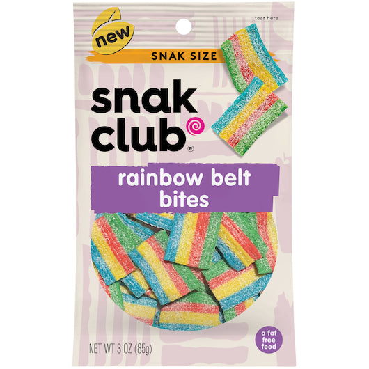 Snak Club Rainbow Belts Bites-3 oz.-12/Case