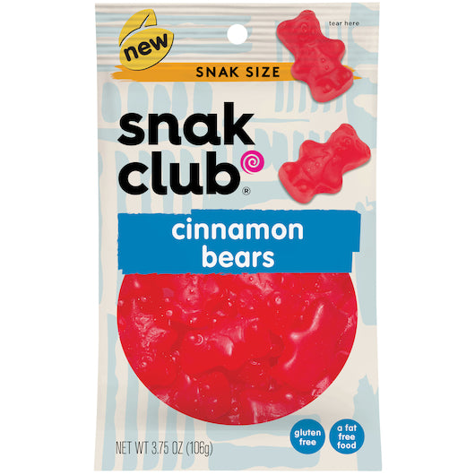 Snak Club Cinnamon Gummy Bears-3.75 oz.-12/Case