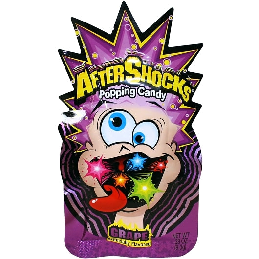 Aftershocks Popping Candy Grape-0.33 oz.-24/Box-8/Case