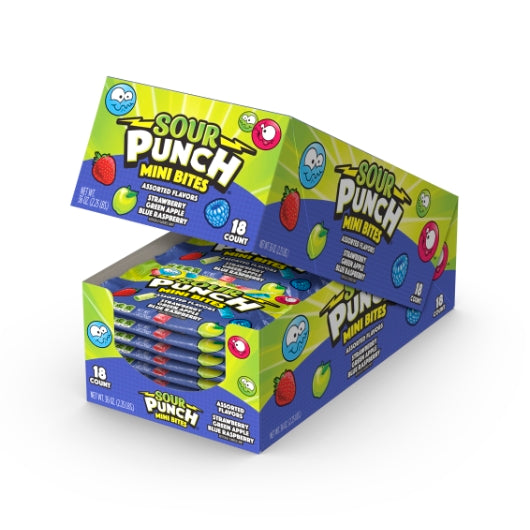 Sour Punch Mini Bites Gummy Candy-2 oz.-18/Box-2/Case