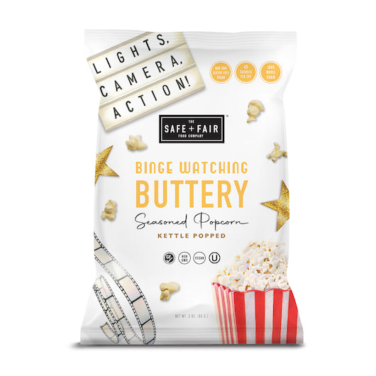 Safe + Fair Seasoned Popcorn Binge Watching Buttery-3 oz.-5/Case