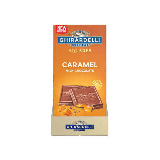 Ghirardelli Caramel Milk Chocolate Squares Bar-4.8 oz.-10/Case