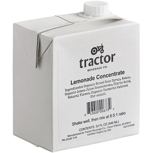 Tractor Beverage Co Organic Lemonade Concentrate-32 oz.-12/Case