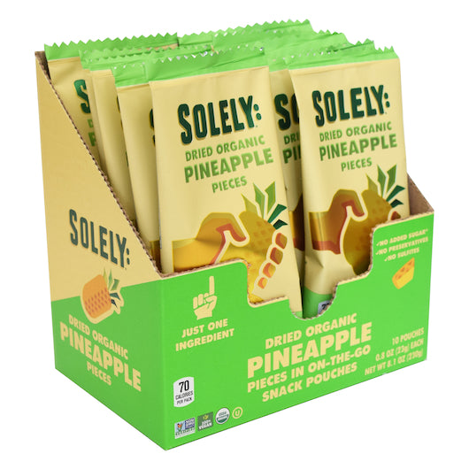 Solely Dried Fruit Pineapple Pieces-0.9 oz.-10/Box-2/Case