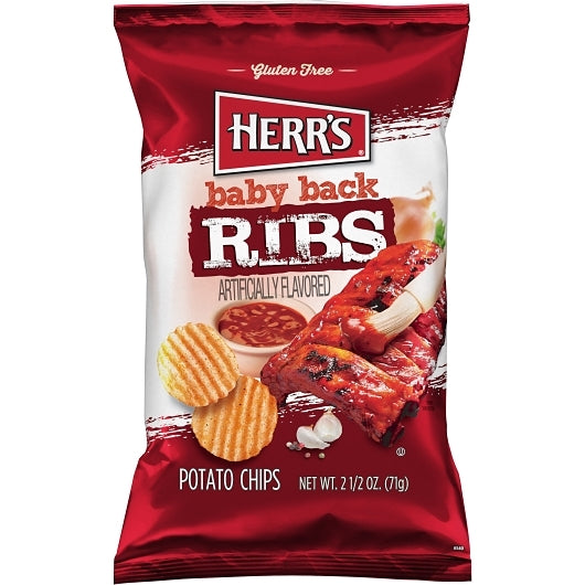 Herr Baby Back Rib Chips-2.5 oz.-12/Case