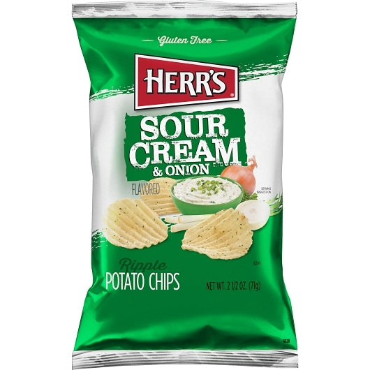 Herr Sour Cream & Onion Chips-2.5 oz.-12/Case