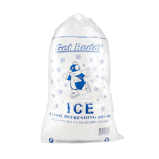 Pitt Plastics 10 lb. Ice Bag With Drawstrings-500 Each-1/Case