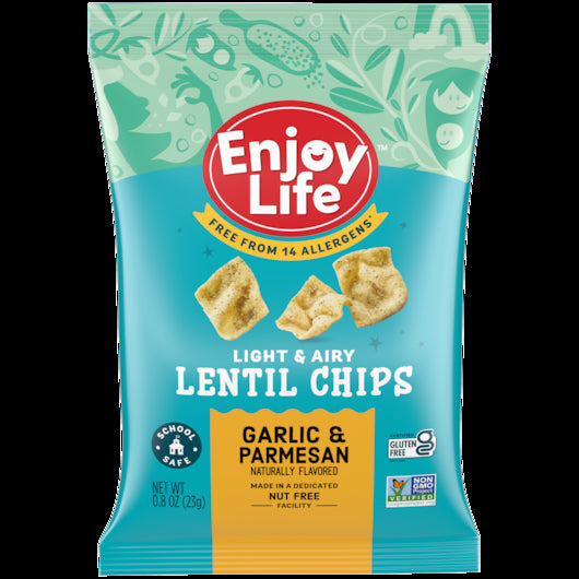 Enjoy Life Garlic & Parmesan Lentils Chips-0.8 oz.-12/Case