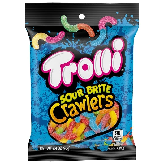 Trolli Sour Brite Crawlers Gummy Candy-3.4 oz.-12/Case