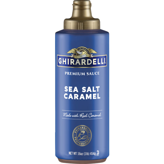 Ghirardelli Sea Salt Caramel Sauce Squeeze Bottle-16 oz.-12/Case