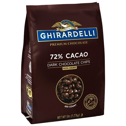 Ghirardelli 72% Cacao Chocolate Chip-80 oz.-2/Case