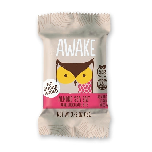 Awake Chocolate Dark Chocolate Almond Sea Salt Bites-0.42 oz.-50/Box-6/Case