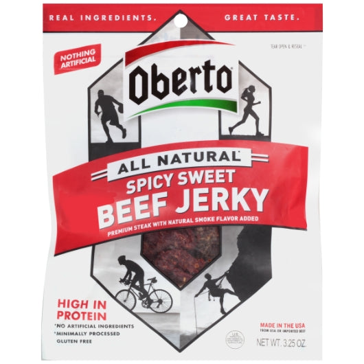 Oberto Spicy Sweet Natural Style Beef Jerky 8/3.25 Oz.
