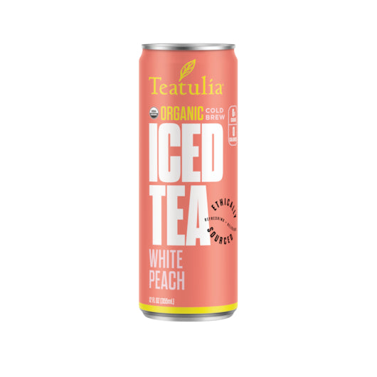 Teatulia Organic Teas White Peach Iced Tea-12 oz.-12/Case