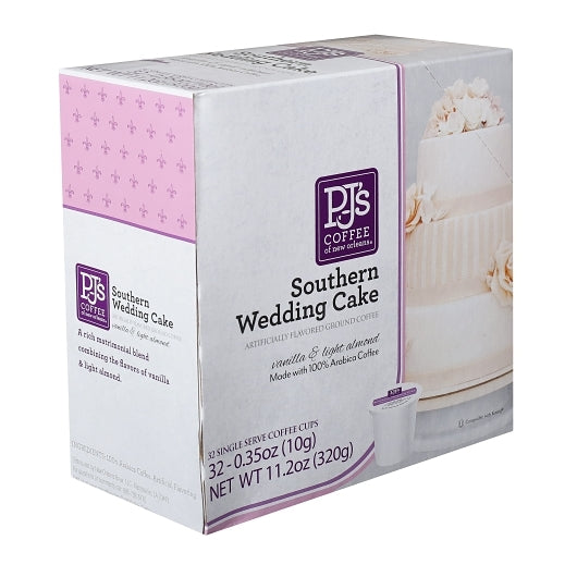 Pj's Coffee Of New Orleans Southern Wedding Cake Single Serve Cups-4/32Ct-4 Count-1/Case