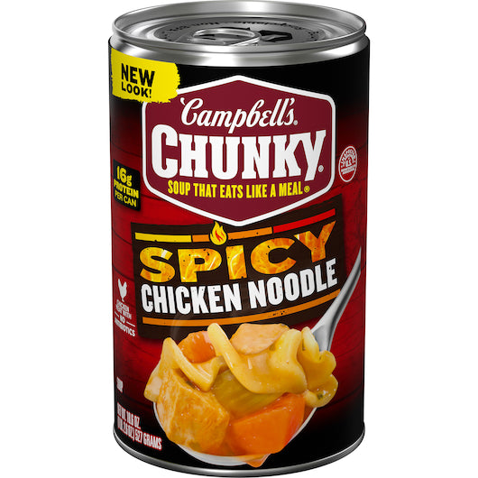 Campbell's Chunky Spicy Chicken Noodle Soup Can-18.6 oz.-12/Case