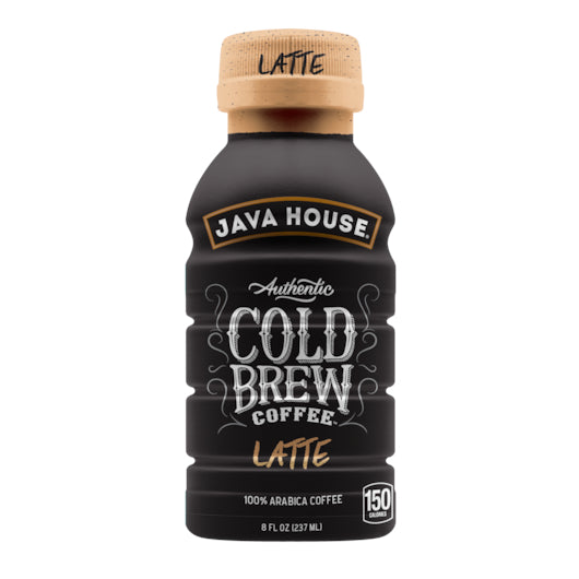 Java House Cold Brew Latte Ready To Drink Coffee Bottle-8 oz.-6/Box-4/Case
