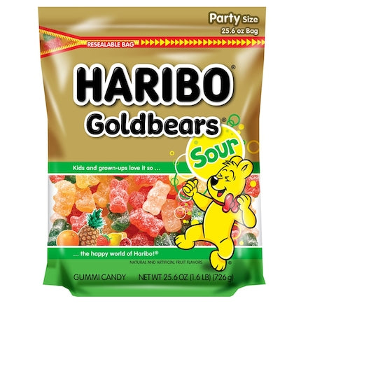 Haribo Goldbears Confectionery Sour Gummy Bears-25.6 oz.-4/Case