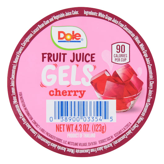 Dole Cherry Fruit Juice Gel-4.302 oz.-36/Case