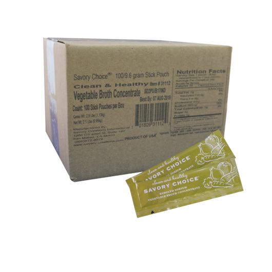 Savory Choice Vegetable Broth Concentrate Sachets-9.6 Gram-100/Case