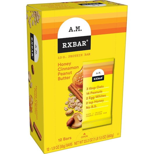 Rxbar Honey Cinnamon Peanut Butter-1.9 oz.-12/Box-6/Case