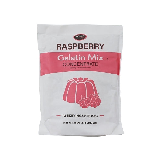 N'joy Cares Raspberry Flavored Gelatin Mix-28 oz.-6/Case