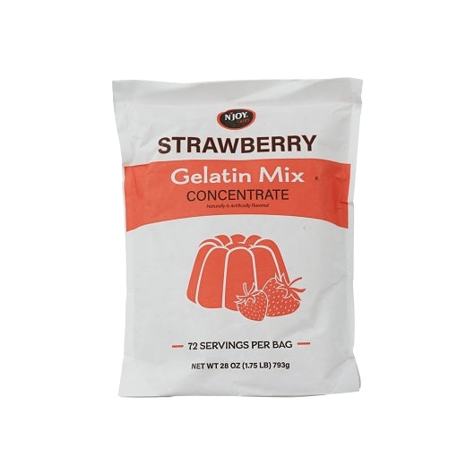 N'joy Cares Strawberry Flavored Gelatin Mix-28 oz.-6/Case