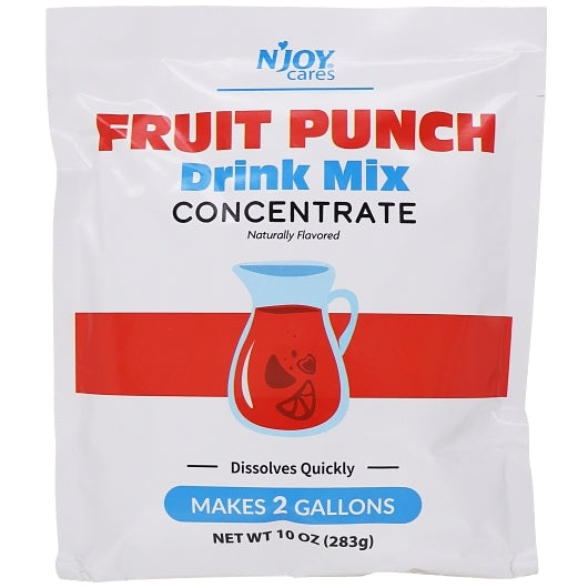N'joy Cares Fruit Punch Flavored Drink Mix-10 oz.-12/Case