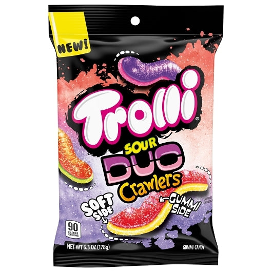 Trolli Flipside Duo Crawlers Gummy Candy Peg Bag-4.25 oz.-12/Case