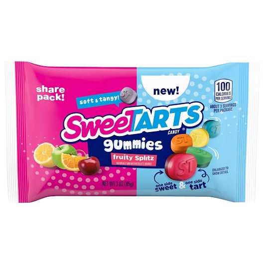 Sweetarts Fruity Splitz Gummy Candy Pouch-3 oz.-12/Box-4/Case