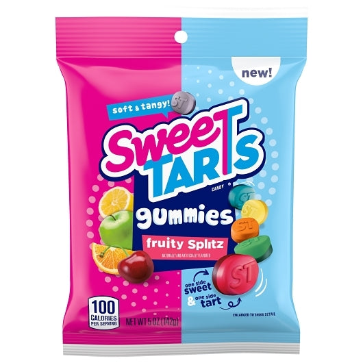 Sweetarts Fruity Splitz Gummy Candy Pouch-5 oz.-12/Case