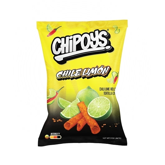 Chipoys Chile Limon Rolled Tortilla Chips-2 oz.-10/Box-12/Case