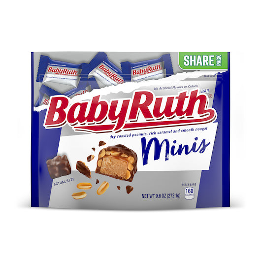 Baby Ruth Peanut Caramel Nougat Milk Chocolate-9.6 oz.-8/Case
