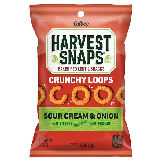 Harvest Snaps Crunchy Loops Sour Cream & Onion Caddy-1.35 oz.-8/Case