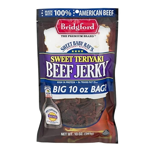 Bridgford Sweet Baby Ray's Teriyaki Beef Jerky-10 oz.-8/Case