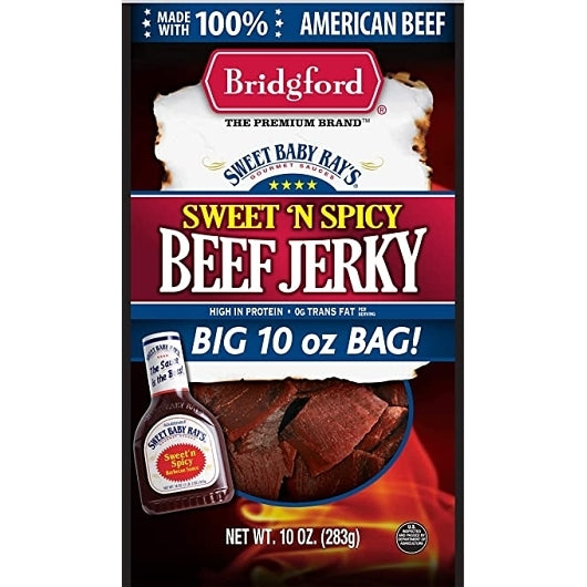 Bridgford Sweet Baby Ray's Sweet N Spicy Beef Jerky-10 oz.-8/Case