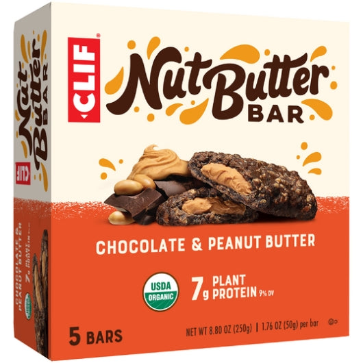 Clif Bar Chocolate Peanut Butter Nut Butter Organic Snack Bar-8.8 oz.-6/Case