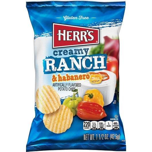Herr's Creamy Ranch & Habanero-1.5 oz.-60/Case