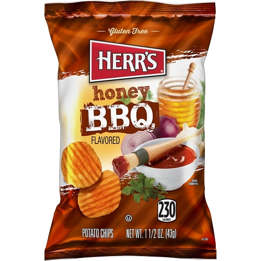 Herr's Honey Bbq Chips-1.5 oz.-60/Case | Herr Foods – Round Eye Supply